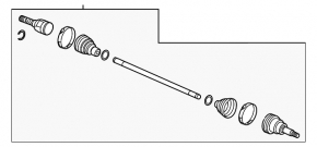 Drive axle shaft rear right Lincoln Corsair 20-26 2.0 2.3