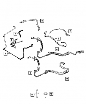 Low pressure power steering pipe Dodge Grand Caravan 11-20