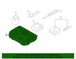 Kia Niro 17-22 HEV Type 2 Tool Foam, Missing Fragment