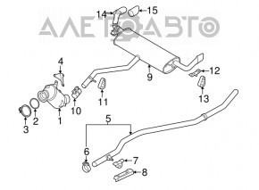 Muffler bracket central BMW X5 E70 07-13