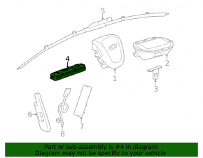 Airbag knee passenger right Chevrolet Malibu 13-16