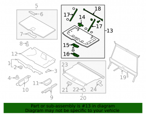 Volvo XC90 16-26 black rear trunk floor, for 3 rows, type 2, worn handle