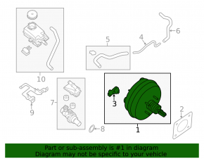 Vacuum booster Nissan Murano z52 18-