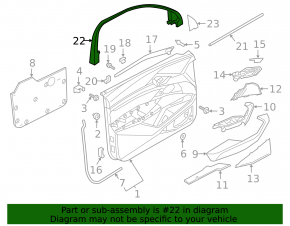 Black inner door frame, front left, Audi E-Tron 19-23