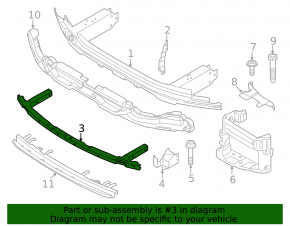 Lower front bumper reinforcement for BMW 5 G60 24-25