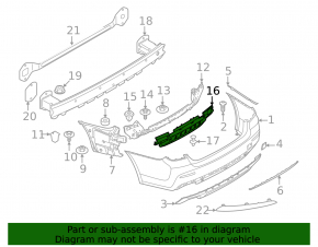 Rear bumper bracket center BMW 5 G30 21-23