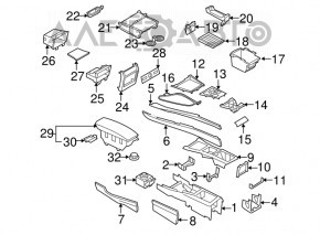 BMW X5 E70 07-13 center console with armrest and cup holders