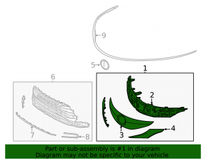 Radiator grill assembly Toyota Sienna 21-25 LE, XLE