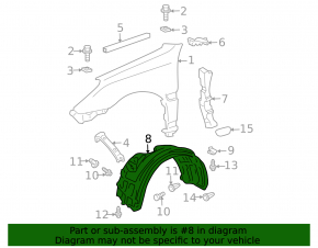 Front right mudguard liner Lexus ES300 ES330