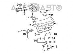Trunk lid hinge trim left Lexus ES350 07-12 scratches