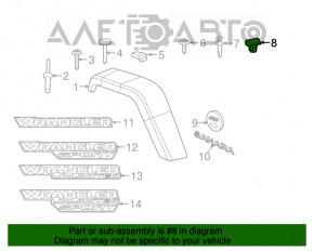 Jeep Cherokee KL 14-23 front bumper clips incomplete