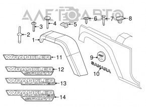 Jeep Cherokee KL 14-23 front bumper clips incomplete