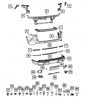 Right muffler tip bracket for Jeep Grand Cherokee WL 22-25