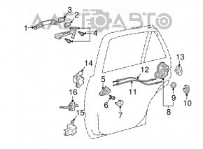Upper rear left door hinge for Lexus IS250 IS300 IS350 06-13