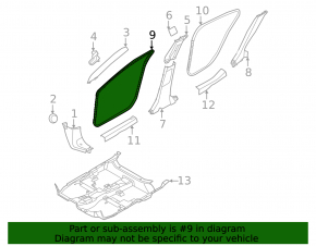 Door seal front left Nissan Sentra 20-24