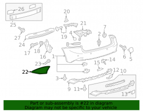 Reflector rear right Lexus IS 14-20