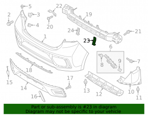 Rear bumper mount on amplifier lower left Hyundai Ioniq 17-22 HEV, PHEV
