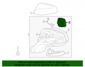 Left side mirror motor for Toyota Rav4 19-25