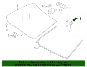 Rain sensor cover on the windshield of the Lexus ES250 ES300h ES350 19-26