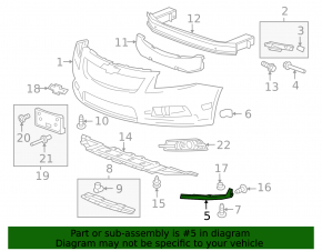 Front bumper mount left under headlight Chevrolet Cruze 11-16