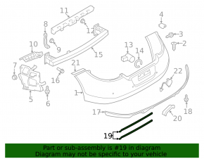 Lower rear bumper lip trim for Porsche Panamera 10-13