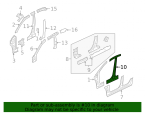 White left center pillar for Mazda3 2003-2009