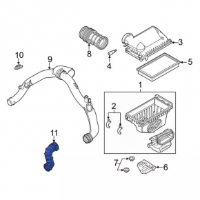 Air duct from resonator Ford Explorer 13-19 sport
