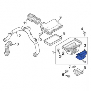 Air duct from resonator Ford Explorer 13-19 sport