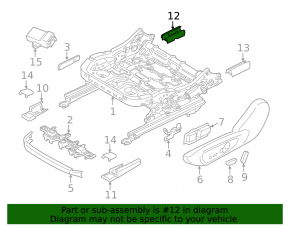 Driver's seat runner trim rear right Ford Fusion mk5 17-20 black, structure