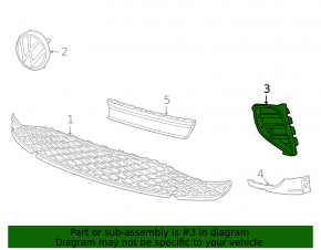 Front bumper grille right Volkswagen ID.4 21-23 black