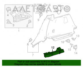 Trunk floor bracket right Mercedes GLA 15-20