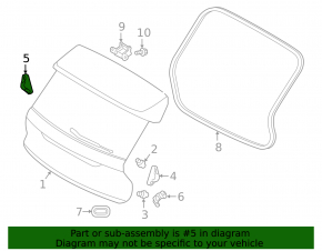 Left tailgate bumper Volvo XC40 19-25 on the door 