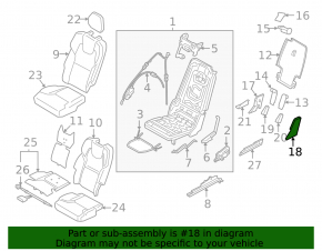 Left side trim for 2nd row of seats, Volvo XC90 16-25, black