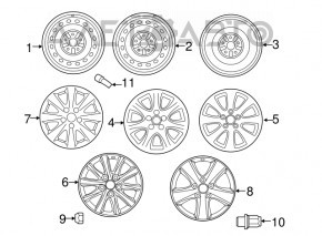 Wheel disk R16 x 6J ET45 5*114.3 Toyota Camry v40 curb, for painting