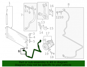 Air conditioning tube condenser-compressor Audi A6 C7 12-15 3.0T