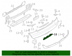 Rear bumper grille frame for Mini Cooper R56 R58 11-15