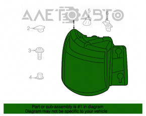 Jeep Compass 17-18 halogen outer fender light, right