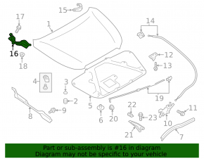 Hood hinge left Subaru XV Crosstrek 13-17