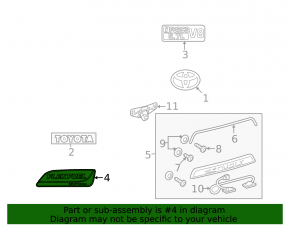 Emblem-inscription "Flex fuel" for the tailgate of Toyota Sequoia 08-17