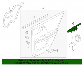 Rear left window lifter control trim Honda Accord 13-17 structure