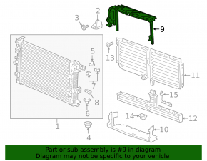 Upper radiator deflector for Chevrolet Equinox 22-24