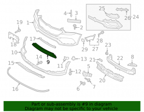 Lower grille of the front bumper Hyundai Santa FE Sport 17-18 rest USA, under the radar