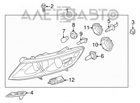 Headlight front left complete Kia Optima 11-13 dorest hybrid xenon