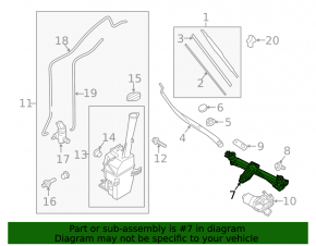 Windscreen wiper trapezoid with motor Kia Sorento 16-20