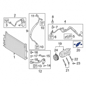 Lincoln MKC 15- 2.0T Air Conditioning Compressor Bracket