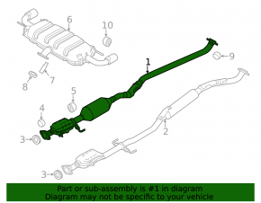 Exhaust line middle part with catalytic converter Mazda CX-5 16-16 FWD 2.5