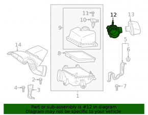 Air duct for intake Toyota Highlander 17-19 3.5
