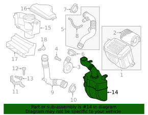 Garbage container VW Jetta 11-18 USA 2.0