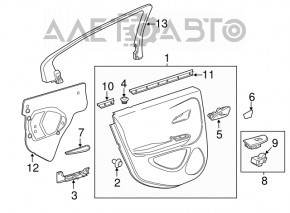 Door trim panel rear left Chevrolet Volt 11-15 light gray