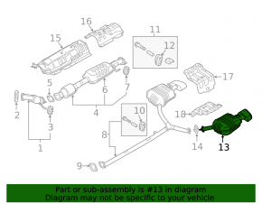 Muffler rear barrel left Hyundai Sonata 15-17 2.4 Sport